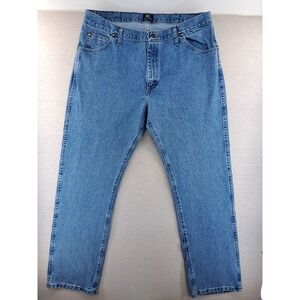 Wrangler 47MWZSW Cowboy Cut Jeans Mens 38x34 Blue Medium Wash Stonewash W37"